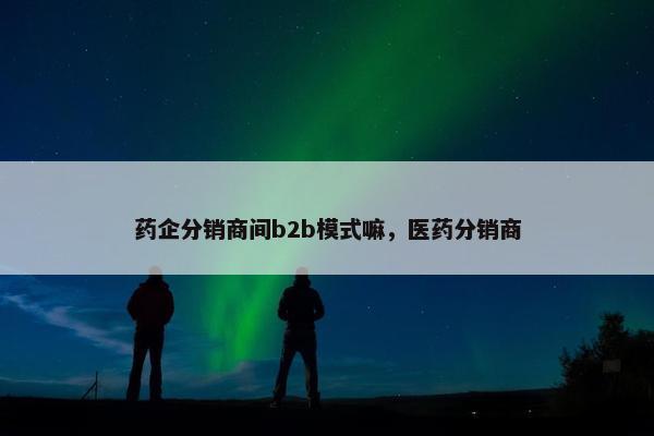 药企分销商间b2b模式嘛，医药分销商