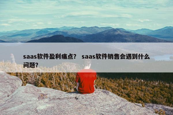 saas软件盈利痛点？ saas软件销售会遇到什么问题？