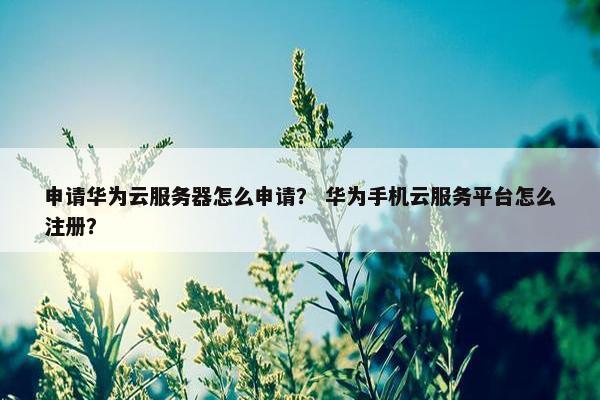 申请华为云服务器怎么申请？ 华为手机云服务平台怎么注册？