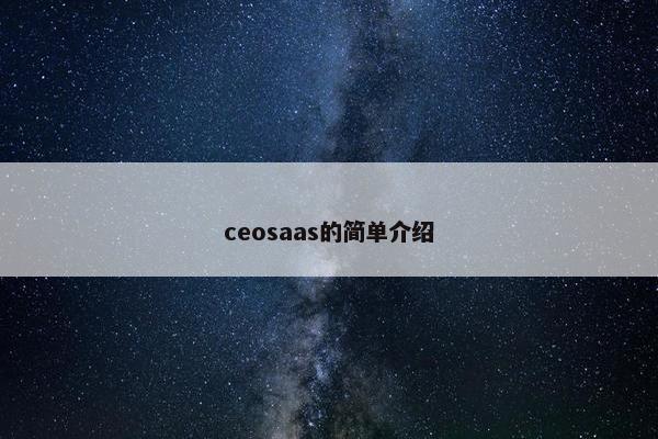ceosaas的简单介绍