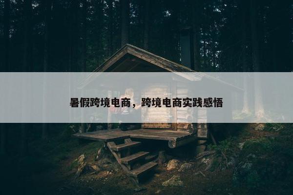 暑假跨境电商，跨境电商实践感悟