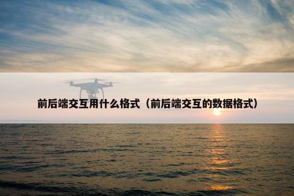 前后端交互用什么格式（前后端交互的数据格式）