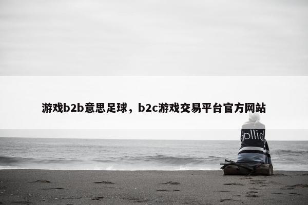 游戏b2b意思足球，b2c游戏交易平台官方网站