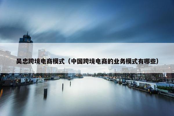 吴忠跨境电商模式（中国跨境电商的业务模式有哪些）