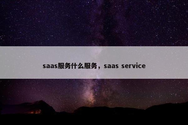saas服务什么服务，saas service