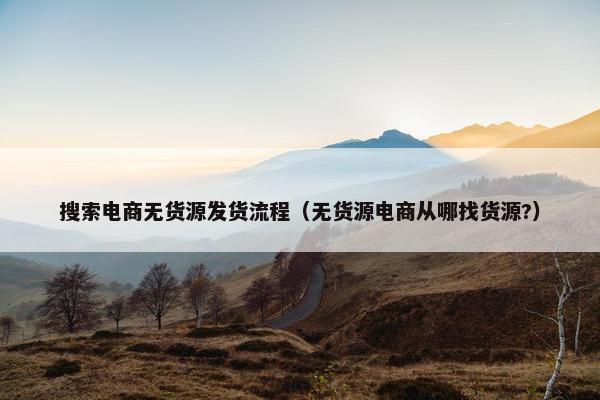 搜索电商无货源发货流程（无货源电商从哪找货源?）