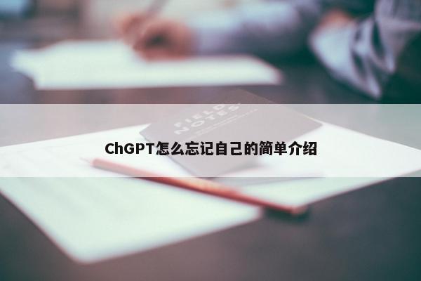 ChGPT怎么忘记自己的简单介绍