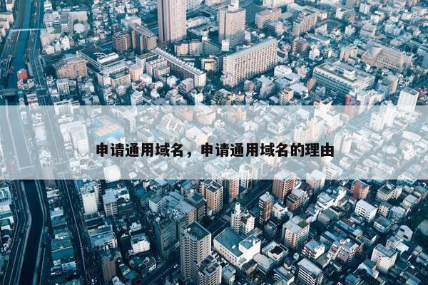 申请通用域名，申请通用域名的理由