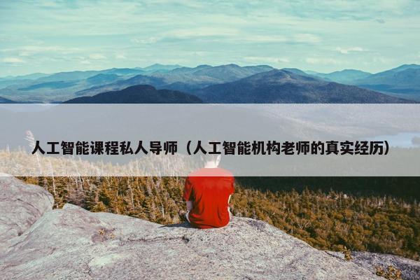 人工智能课程私人导师（人工智能机构老师的真实经历）