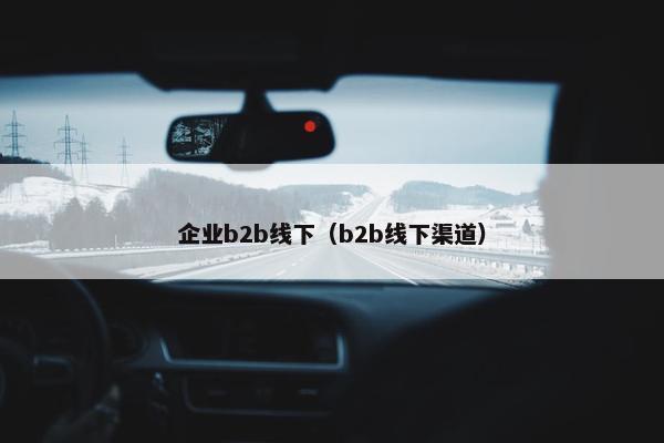 企业b2b线下（b2b线下渠道）