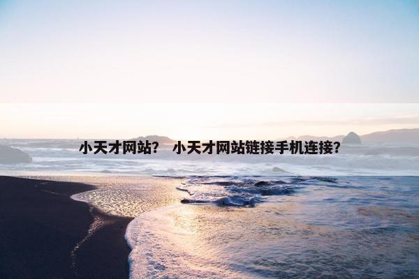 小天才网站？ 小天才网站链接手机连接？