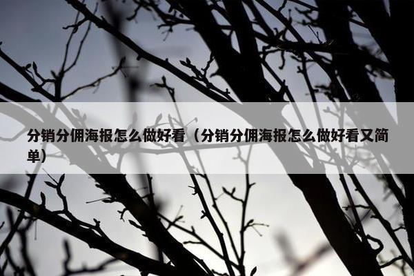 分销分佣海报怎么做好看（分销分佣海报怎么做好看又简单）