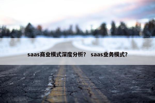 saas商业模式深度分析？ saas业务模式？