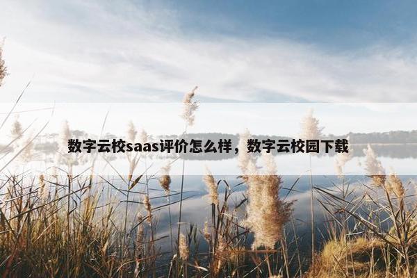 数字云校saas评价怎么样，数字云校园下载