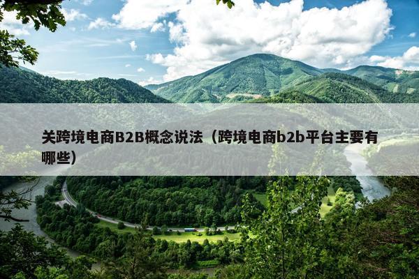 关跨境电商B2B概念说法（跨境电商b2b平台主要有哪些）