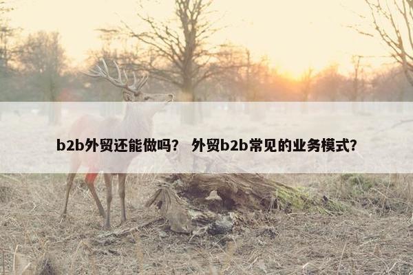 b2b外贸还能做吗？ 外贸b2b常见的业务模式？
