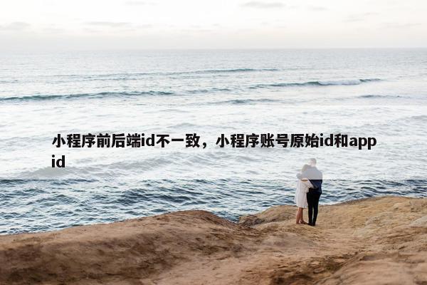 小程序前后端id不一致，小程序账号原始id和appid