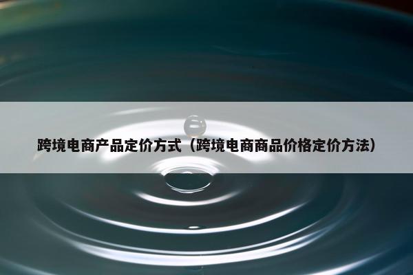 跨境电商产品定价方式（跨境电商商品价格定价方法）