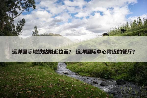 远洋国际地铁站附近拉面？ 远洋国际中心附近的餐厅？