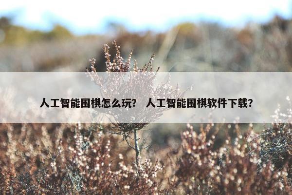 人工智能围棋怎么玩？ 人工智能围棋软件下载？