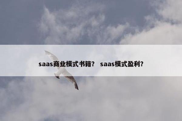 saas商业模式书籍？ saas模式盈利？