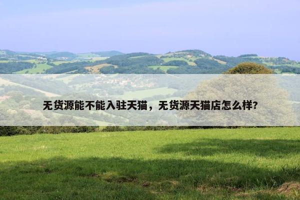 无货源能不能入驻天猫，无货源天猫店怎么样?