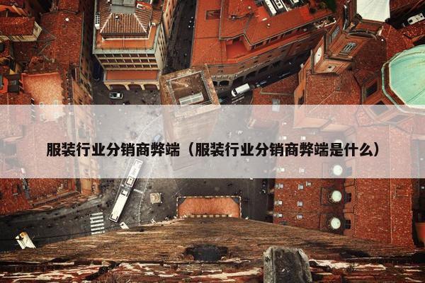 服装行业分销商弊端（服装行业分销商弊端是什么）
