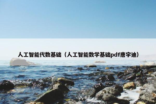 人工智能代数基础（人工智能数学基础pdf唐宇迪）