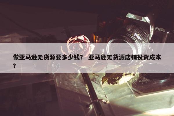 做亚马逊无货源要多少钱？ 亚马逊无货源店铺投资成本？