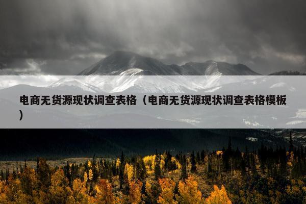 电商无货源现状调查表格（电商无货源现状调查表格模板）