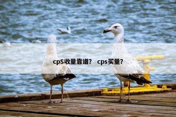 cpS收量靠谱？ cps买量？