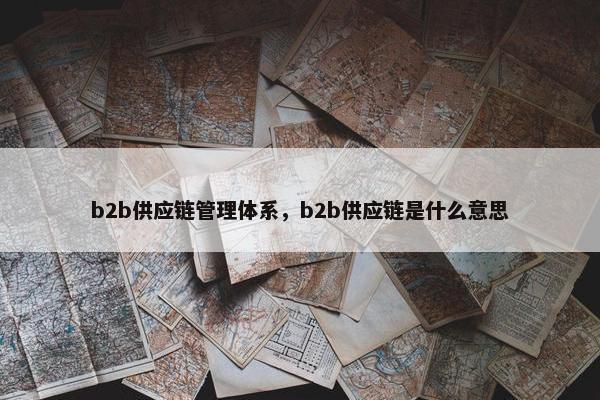 b2b供应链管理体系，b2b供应链是什么意思