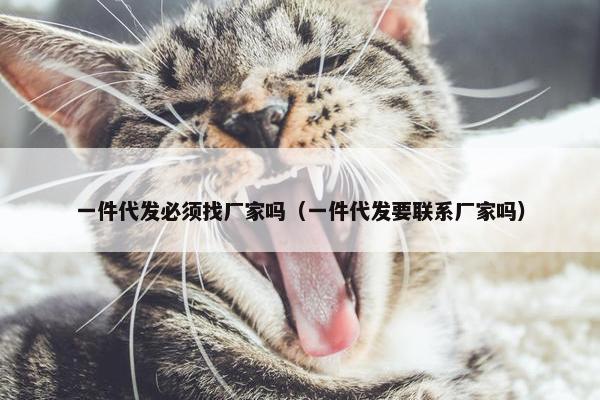 一件代发必须找厂家吗（一件代发要联系厂家吗）