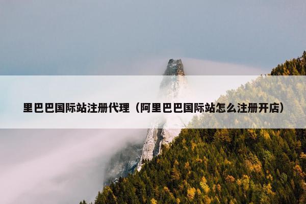 里巴巴国际站注册代理（阿里巴巴国际站怎么注册开店）