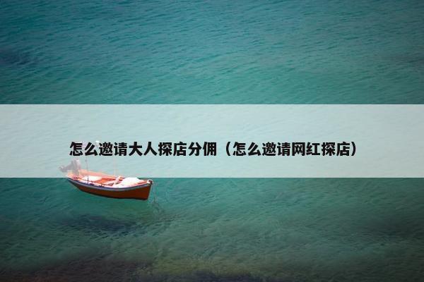 怎么邀请大人探店分佣（怎么邀请网红探店）