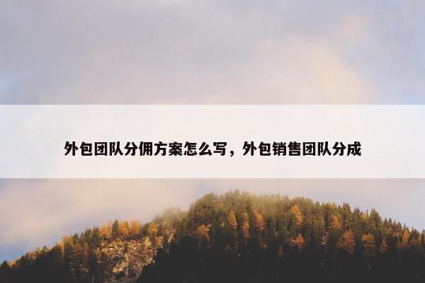 外包团队分佣方案怎么写，外包销售团队分成