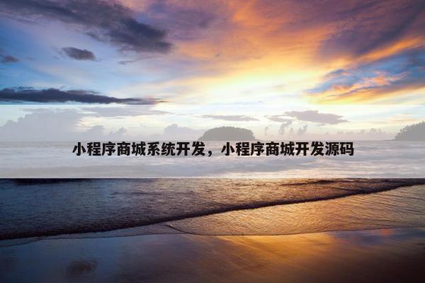 小程序商城系统开发，小程序商城开发源码