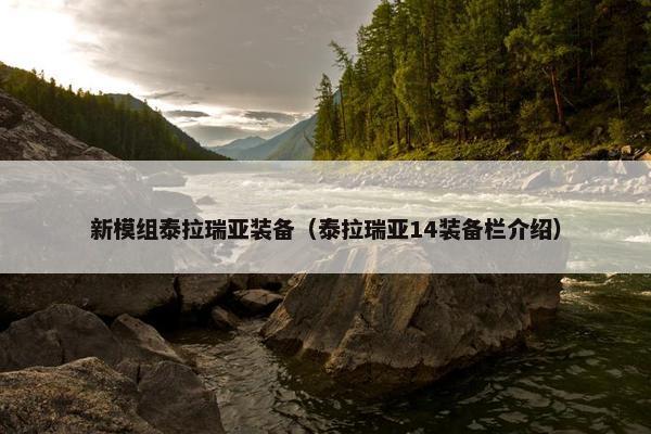新模组泰拉瑞亚装备（泰拉瑞亚14装备栏介绍）