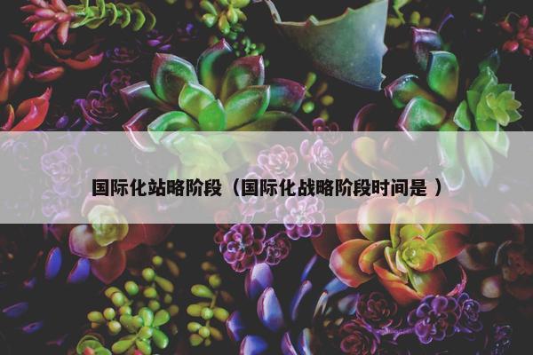 国际化站略阶段（国际化战略阶段时间是 ）