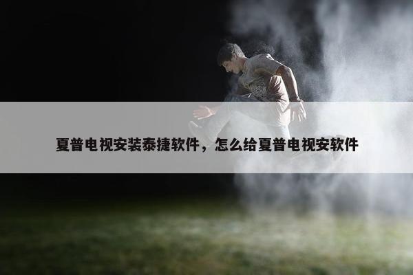 夏普电视安装泰捷软件，怎么给夏普电视安软件
