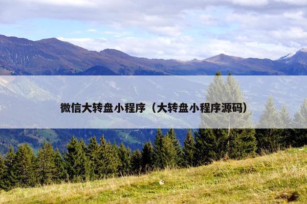 微信大转盘小程序（大转盘小程序源码）
