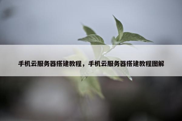 手机云服务器搭建教程，手机云服务器搭建教程图解