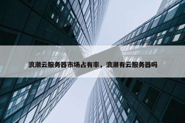 浪潮云服务器市场占有率，浪潮有云服务器吗