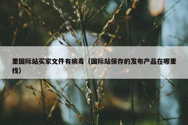 里国际站买家文件有病毒（国际站保存的发布产品在哪里找）