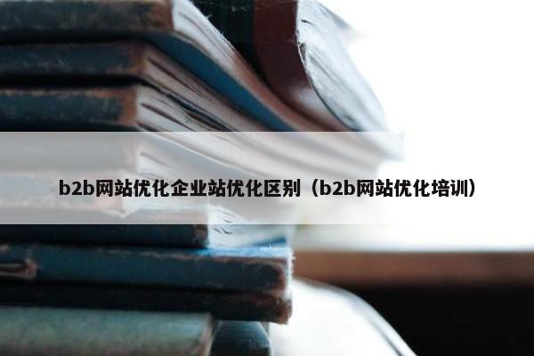 b2b网站优化企业站优化区别（b2b网站优化培训）