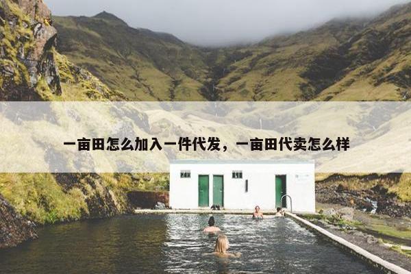 一亩田怎么加入一件代发，一亩田代卖怎么样