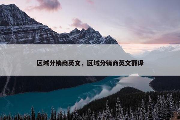 区域分销商英文，区域分销商英文翻译