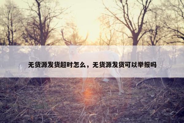 无货源发货超时怎么，无货源发货可以举报吗