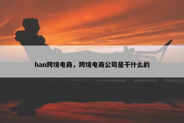 han跨境电商，跨境电商公司是干什么的