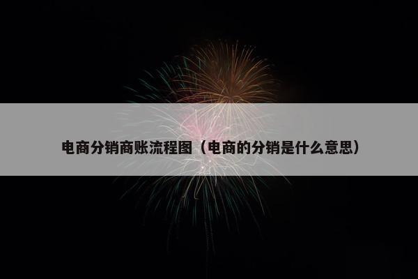 电商分销商账流程图（电商的分销是什么意思）